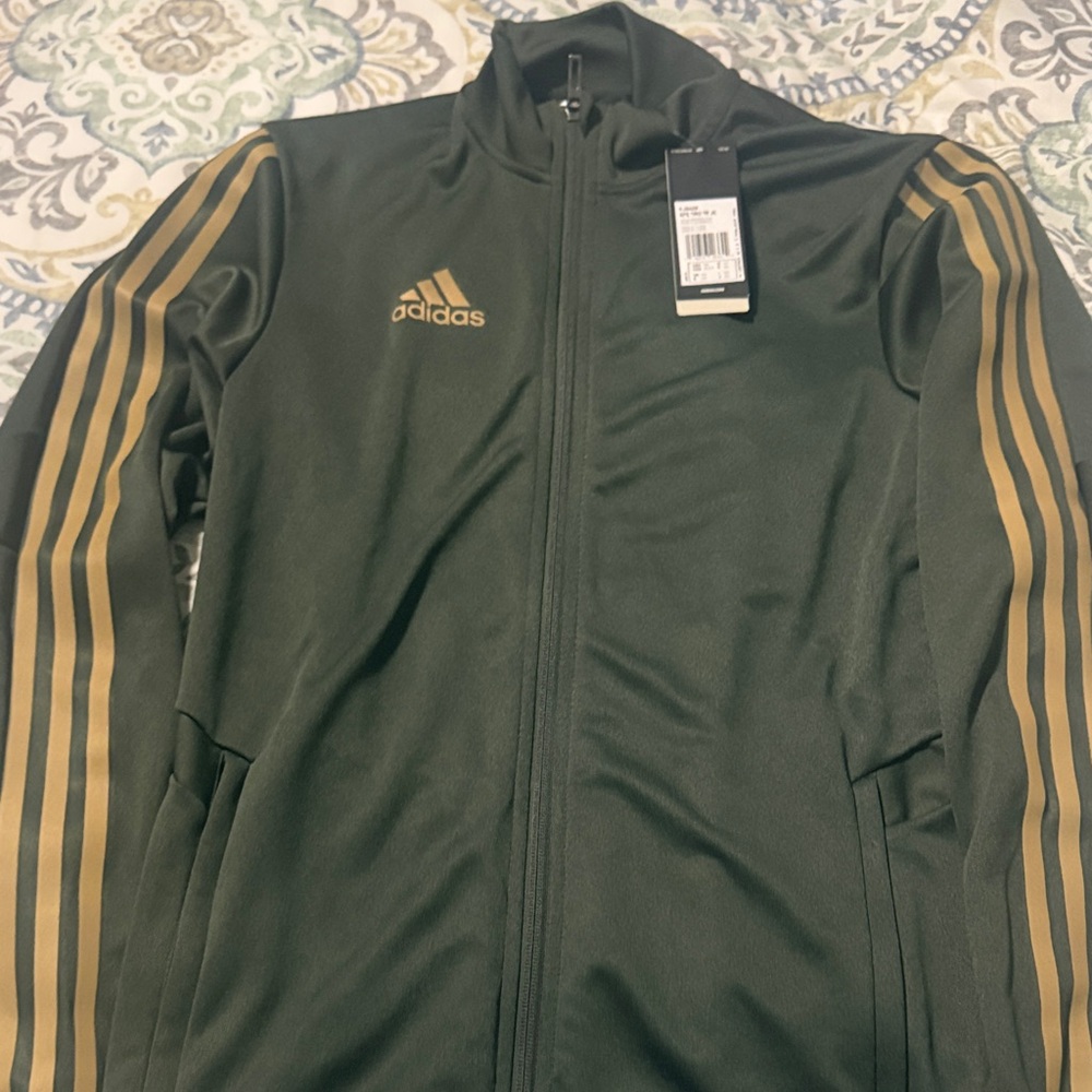 Adidas Tiro Olive and Gold Track Jacket